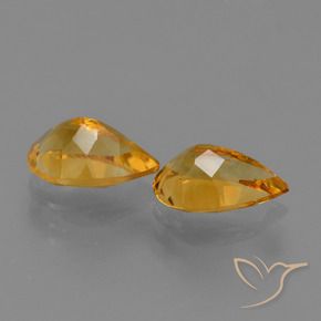 Gemme di Citrino Arancio intenso-OroG naturale da 2.11 ct, Forma a pera, VVS-VS