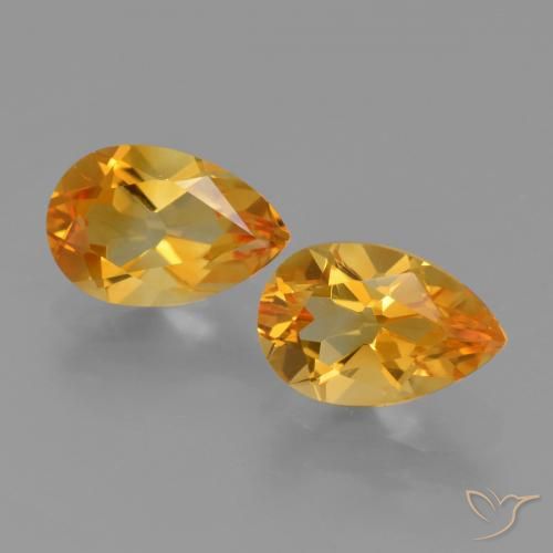 Gemme di Citrino Arancio Scuro-Oro naturale da 2.38 ct, Forma a pera, VVS-VS
