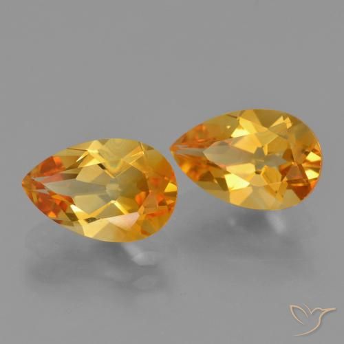 Gemme di Citrino Arancio Scuro-Oro naturale da 2.38 ct, Forma a pera, VVS-VS