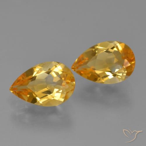 Gemme di Citrino Arancio Scuro-Oro naturale da 2.33 ct, Forma a pera, VVS-VS