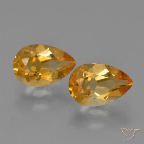 2.37ctw Naturale Arancio intenso-OroG Citrino, Forma a pera, VVS-VS