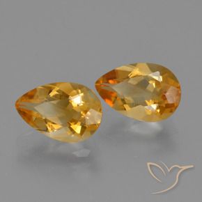 Gemme di Citrino Arancio intenso-OroG naturale da 2.37 ct, Forma a pera, VVS-VS
