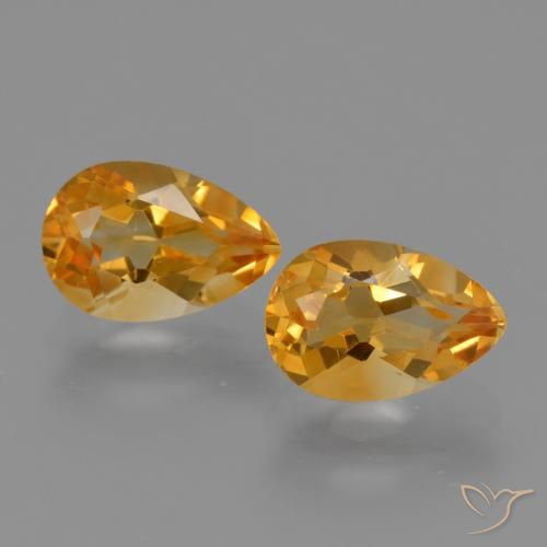 2.45ctw Naturale Arancio Scuro-Oro Citrino, Forma a pera, VVS-VS