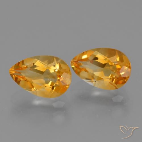 Gemme di Citrino Arancio Scuro-Oro naturale da 2.45 ct, Forma a pera, VVS-VS
