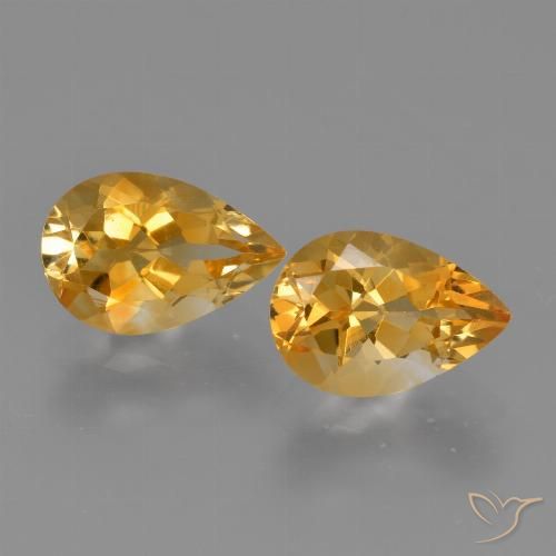 Citrino naturale dorato da 2,37 ct, taglio a pera, VS