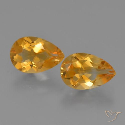 2.27ctw Naturale Arancio Scuro-Oro Citrino, Forma a pera, VS