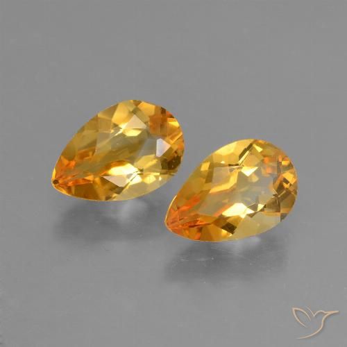 Gemme di Citrino Arancio medio-chiaro-oroG naturale da 2.23 ct, Forma a pera, VVS
