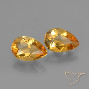 Gemme di Citrino Arancio medio-chiaro-oroG naturale da 2.23 ct, Forma a pera, VVS