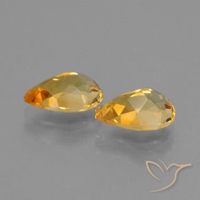 Gemme di Citrino Arancio medio-chiaro-oroG naturale da 2.23 ct, Forma a pera, VVS
