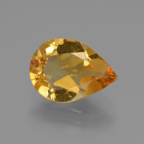 Citrino naturale giallo da 2,02 ct, taglio a pera, VS