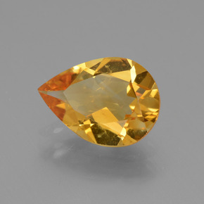Citrino naturale giallo da 2,02 ct, taglio a pera, VS
