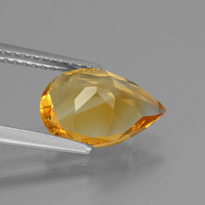 Citrino naturale giallo da 2,02 ct, taglio a pera, VS