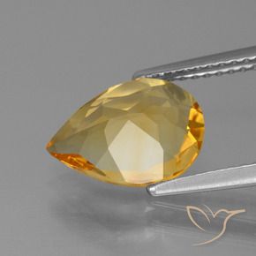 Citrino Arancio Dorato Profondo naturale da 2.10 ct, Forma a pera, VVS-VS