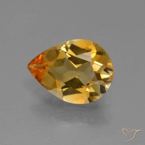 2.10ct Naturale Dorato medio-scuro Citrino, Forma a pera, VVS-VS