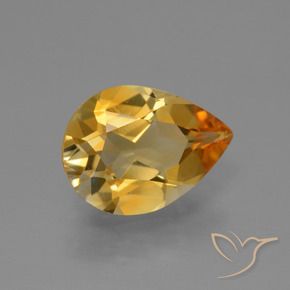 Citrino Dorato medio-scuro naturale da 2.10 ct, Forma a pera, VVS-VS