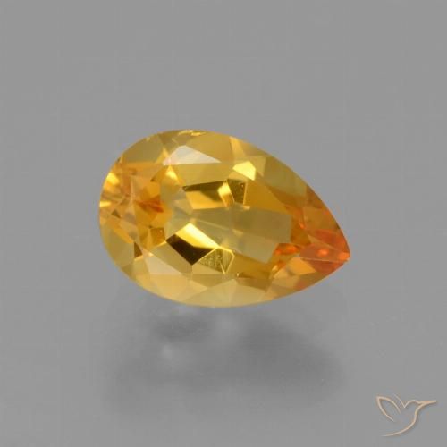 1.17ct Naturale Arancio Scuro-Oro Citrino, Forma a pera, VS