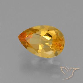 Citrino Arancio Scuro-Oro naturale da 1.17 ct, Forma a pera, VS