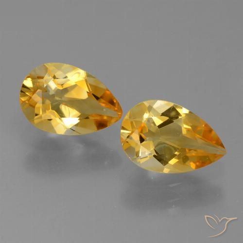 2.17ctw Naturale Arancio Scuro-Oro Citrino, Forma a pera, VVS-VS
