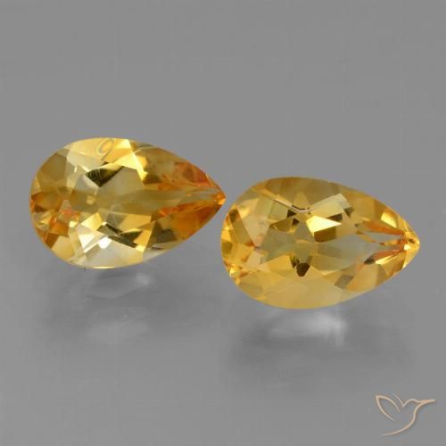 2.32ctw Naturale Arancio intenso-OroG Citrino, Forma a pera, VVS-VS