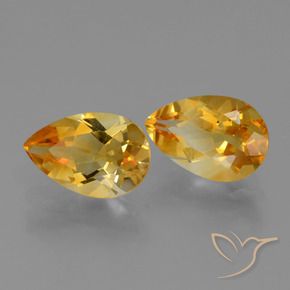 Gemme di Citrino Arancio intenso-OroG naturale da 2.32 ct, Forma a pera, VVS-VS