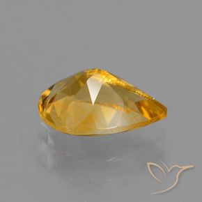 Citrino Arancio intenso-OroG naturale da 1.09 ct, Forma a pera, VVS-VS