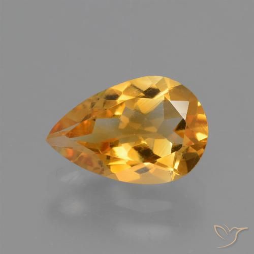 Citrino naturale dorato da 1,24 ct, taglio a pera, VVS-VS