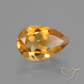 Citrino naturale dorato da 1,24 ct, taglio a pera, VVS-VS