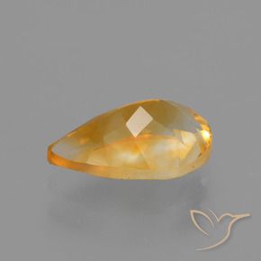 Citrino naturale dorato da 1,24 ct, taglio a pera, VVS-VS