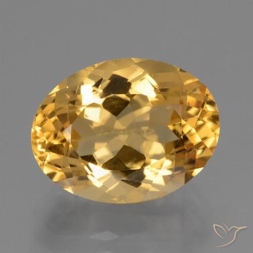 Citrino naturale dorato da 4,83 ct, taglio ovale, VVS