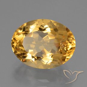 Citrino naturale dorato da 4,83 ct, taglio ovale, VVS