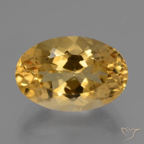 7.09ct Naturale Dorato medio-scuro Citrino, Ovale, VVS