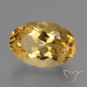 Citrino Dorato medio-scuro naturale da 7.09 ct, Ovale, VVS