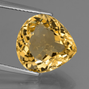 Citrino Giallo oro naturale da 7.10 ct, Forma a pera, VVS