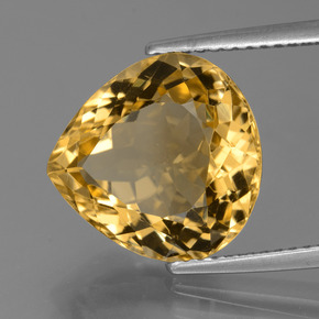 Citrino Giallo oro naturale da 7.10 ct, Forma a pera, VVS