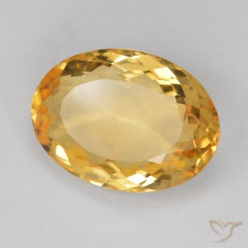 Citrino Dorato medio-scuro naturale da 7.71 ct, Ovale, VVS-VS