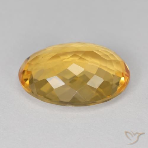 Citrino Dorato medio-scuro naturale da 7.71 ct, Ovale, VVS-VS