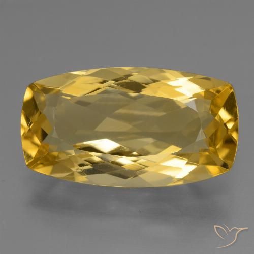 Citrino naturale dorato da 6,44 ct, taglio a cuscino, VVS