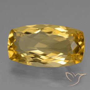 Citrino naturale dorato da 6,44 ct, taglio a cuscino, VVS