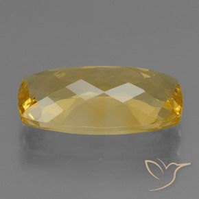 Citrino naturale dorato da 6,44 ct, taglio a cuscino, VVS