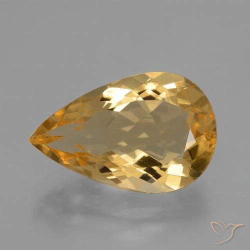5.63ct Naturale Dorato Citrino, Forma a pera, VVS