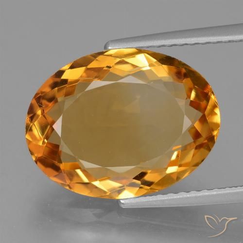 5.76ct Naturale Arancio intenso-OroG Citrino, Ovale, VVS