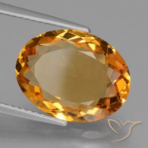 Citrino Arancio intenso-OroG naturale da 5.76 ct, Ovale, VVS