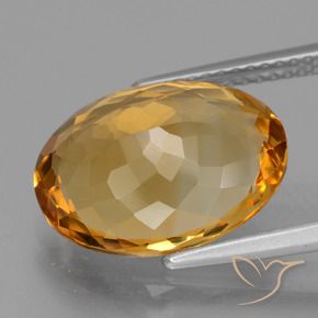 Citrino Arancio intenso-OroG naturale da 5.76 ct, Ovale, VVS