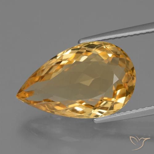 6.71ct Naturale Arancio intenso-OroG Citrino, Forma a pera, VVS