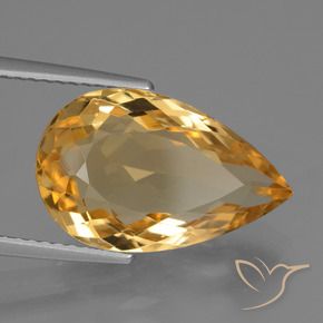 Citrino Arancio intenso-OroG naturale da 6.71 ct, Forma a pera, VVS