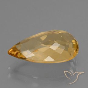 Citrino Arancio intenso-OroG naturale da 6.71 ct, Forma a pera, VVS