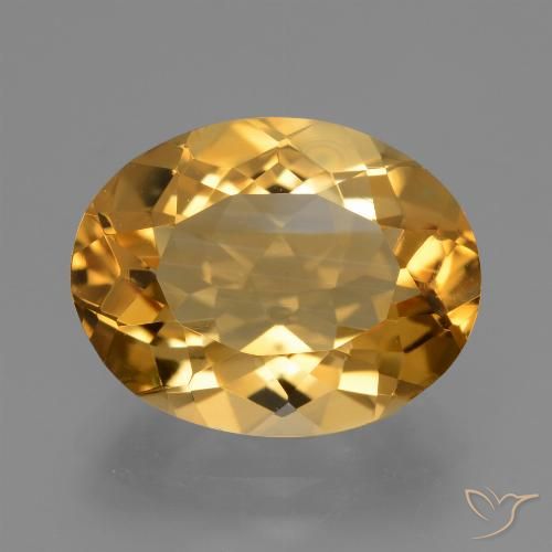 5.25ct Naturale Arancio Dorato Profondo Citrino, Ovale, VVS-VS