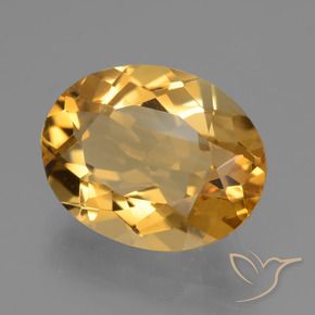 Citrino Arancio Dorato Profondo naturale da 5.25 ct, Ovale, VVS-VS