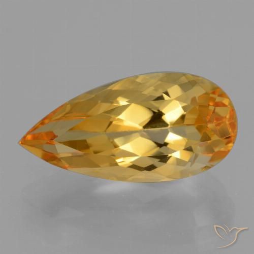 5.54ct Naturale Dorato scuro Citrino, Forma a pera, VVS