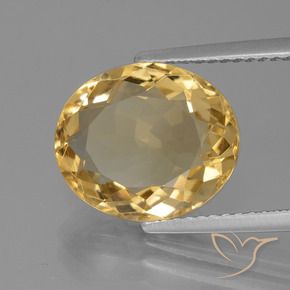 Citrino Arancio chiaro-Oro naturale da 5.04 ct, Ovale, VVS